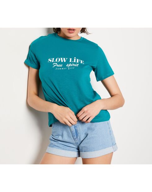 Ravena petrolblauw t-shirt