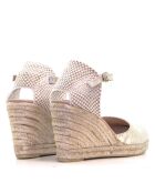 Sandales compensées Nuria à pois beiges - Talon : 6,5 cm