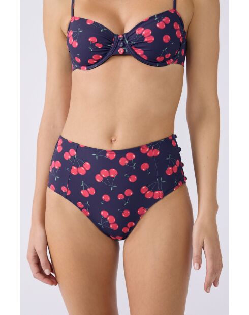 Braguita de bikini de cintura alta azul marino The Bombshell