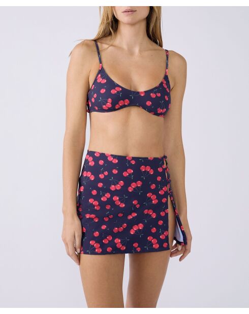 Marineblauer Rock mit Aufdruck Kitty