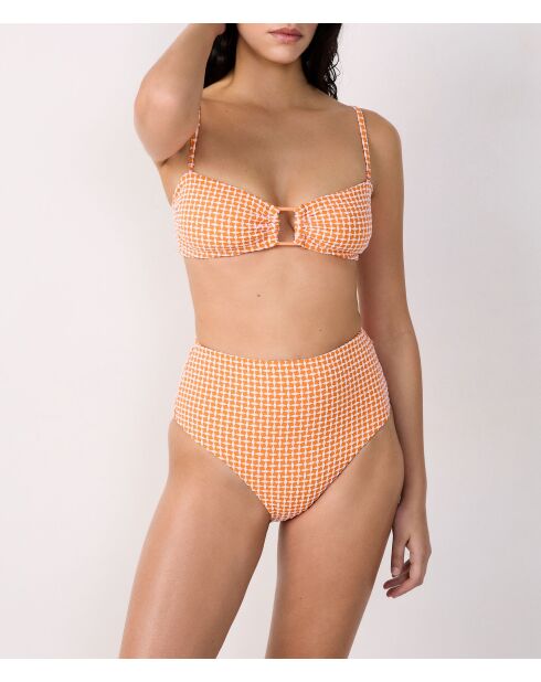 Orange Bikinihose Nova mit hoher Taille
