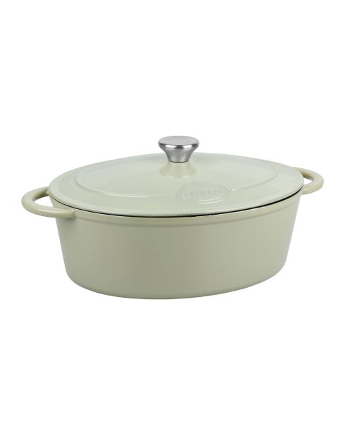 Casseruola ovale in ghisa smaltata verde Tradifonte - 6,5 L