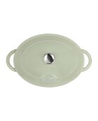 Tradifonte groene ovale geëmailleerde gietijzeren braadpan - 6,5 L