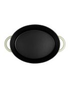 Tradifonte groene ovale geëmailleerde gietijzeren braadpan - 6,5 L