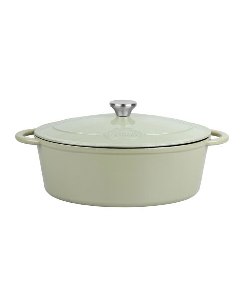 Casseruola ovale in ghisa smaltata verde Tradifonte - 6,5 L