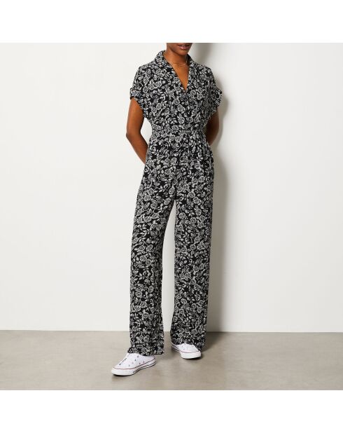 Aidyle Jumpsuit gedruckt auf schwarzem Hintergrund