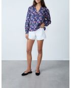 Blusa Vilma blu verde stampata