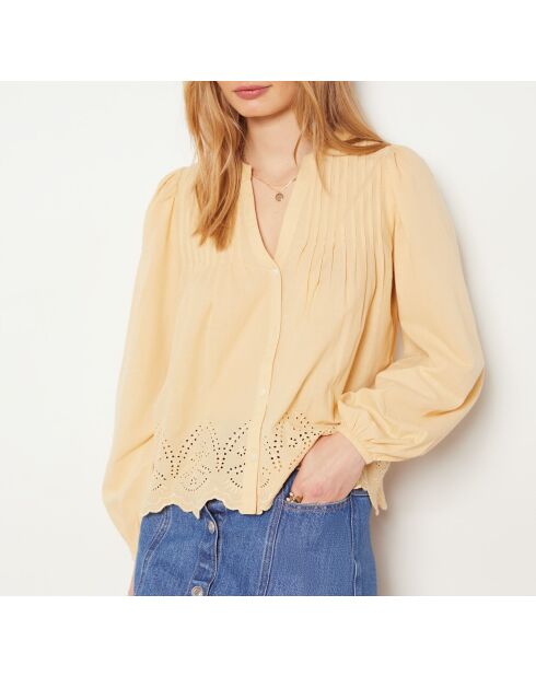 Sonnengelbes besticktes Teenagerhemd