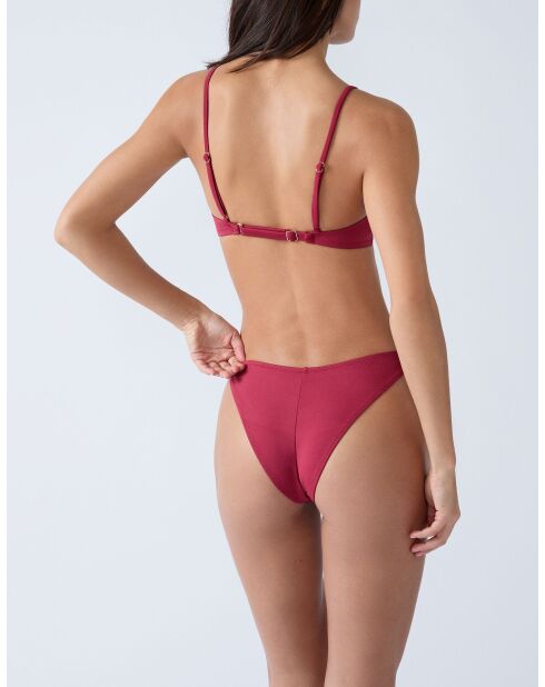 Maillon bordeauxrood Braziliaans bikinibroekje met hoge pijpen