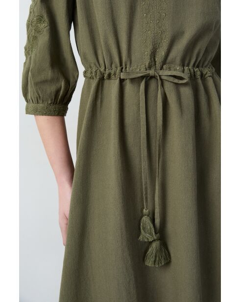 Robe Prospere brodée argile