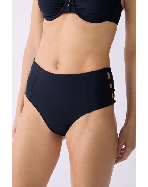 Braguita de bikini negra de cintura alta The Bombshell