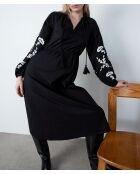 Zwarte geborduurde jurk van Solene