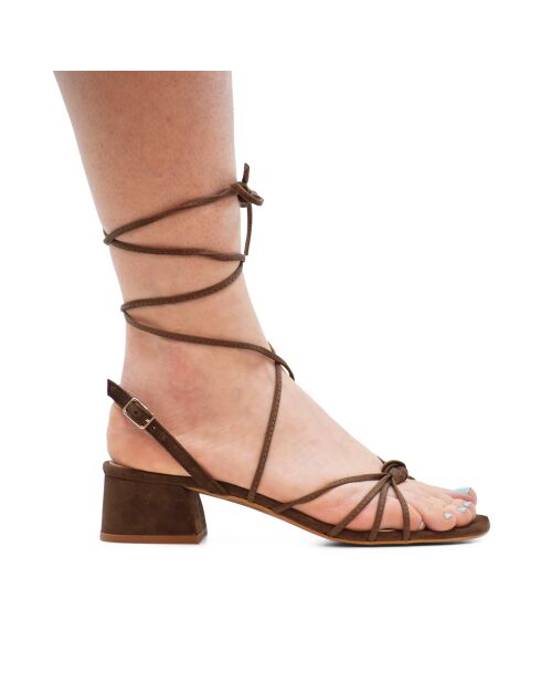 Sandales daim 1952 marron - Talon : 5 cm