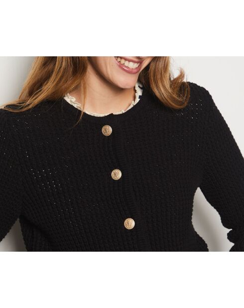 Fasie schwarze Strickjacke