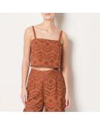 Top Bangka b marrone con spalline sottili