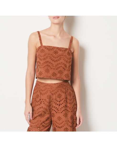 Bangka B Braunes Top mit dünnen Riemen