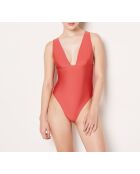 1 traje de baño de una sola pieza Caleta terracota sin aros