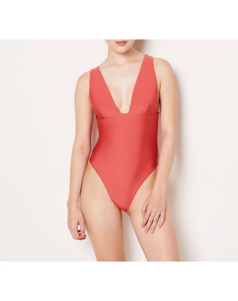 1 traje de baño de una sola pieza Caleta terracota sin aros