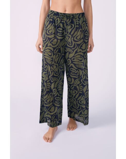 Pantaloni dritti Pipa b con stampa a fondo verde