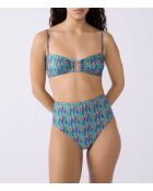 Bandeau-BH ohne Bügel und Sao-Muschel-Print auf violettem Hintergrund