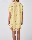 Arizonalove lichtgele korte jurk met korte mouwen