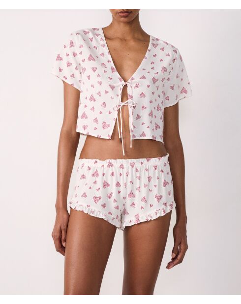 Carson shorts met roze achtergrondprint