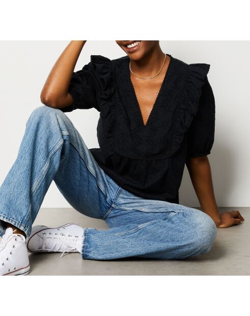 Blusa bordada negra Jasmin