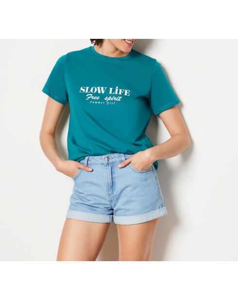 Ravena petrolblauw t-shirt