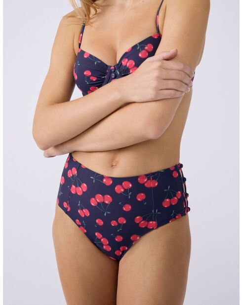 Braguita de bikini de cintura alta azul marino The Bombshell