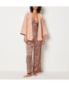 Dreiteiliger Pyjama Nanima Rouge und Leopard