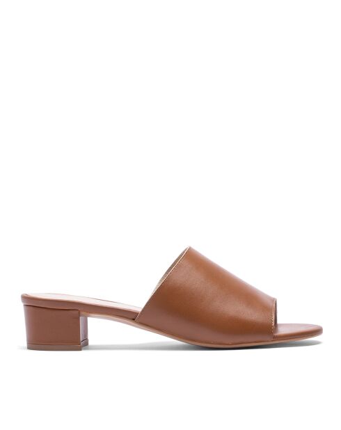 Mules à talon CA-264 napa marron
