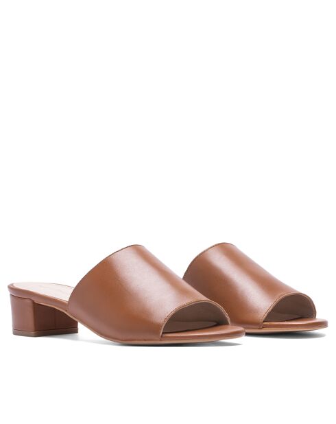 Mules à talon CA-264 napa marron