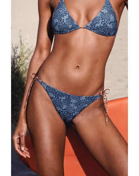 Annie marineblauw bikinibroekje met patchwork print