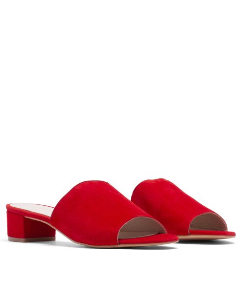 Mules à talon CA-264 rouges