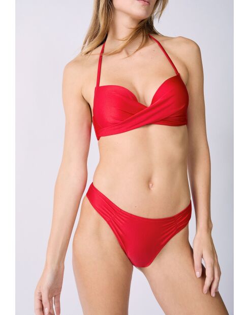 Negara rood hoogopgesneden bikinibroekje