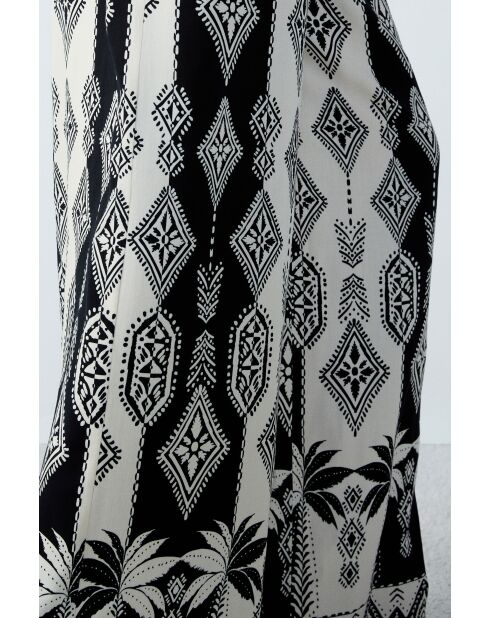 Nalani broek met ecru en zwarte print