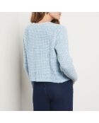 Fasie himmelblaue Strickjacke