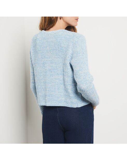 Fasie himmelblaue Strickjacke