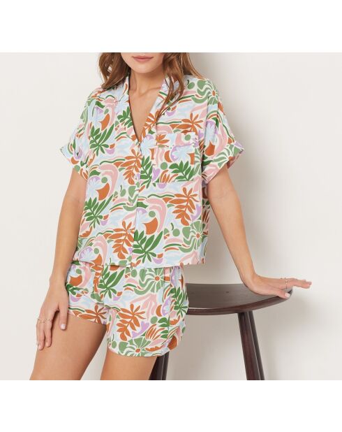 Veelkleurige mosterdkleurige Vaiana shorts