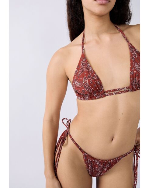 Charliz driehoekige bh zonder beugel en zonder schelp bedrukte baksteenachtergrond