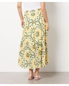 Gonna stampata San Valentino giallo brillante