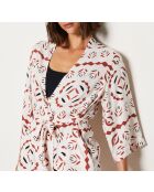 Déshabillé Surie imprimé fond brique