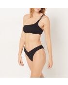 Idyllische schwarze brasilianische Bikinihose mit hohem Bein