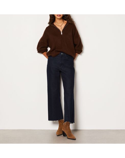 Bruine trui met ritssluiting van Franceska