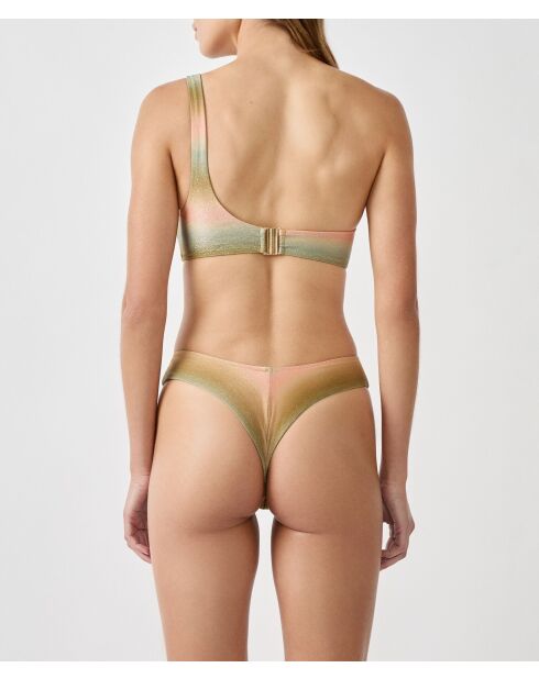 Braguitas de bikini brasileñas Hig Geode con estampado verde