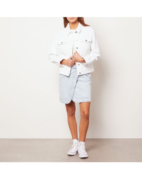 Ecru jas in ecru jasje met ceintuur