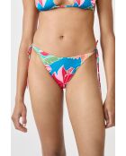 Braziliaans bikinibroekje Nouette Hibiscus blauwgroene print