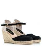 Sandales compensées Nira noires - Talon : 6,5 cm