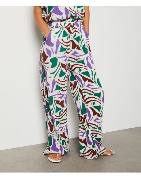 Camelia broek met veelkleurige print