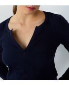 T-Shirt Flok Mitternachtsblau